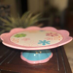 Floral Pink and Blue Cake Stand